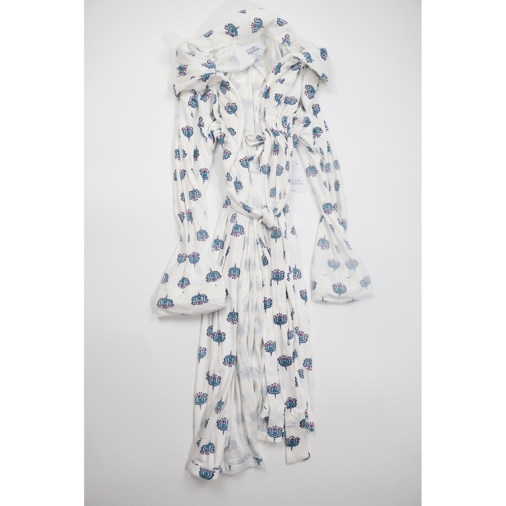 Croft & Barrow Robe Floral Print Small White Spandex Sleepwear Loungewear
